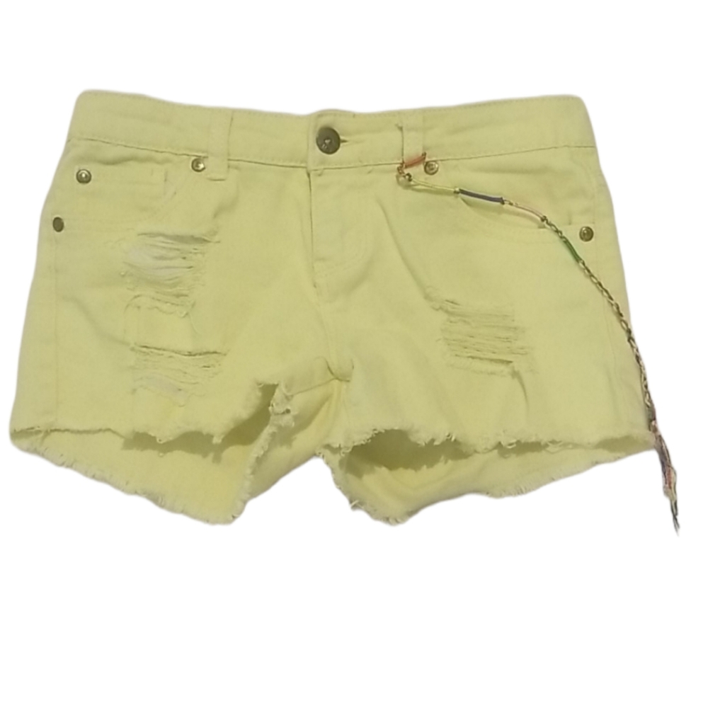 DKNY Girls yellow denim jean shorts. SIZE 12